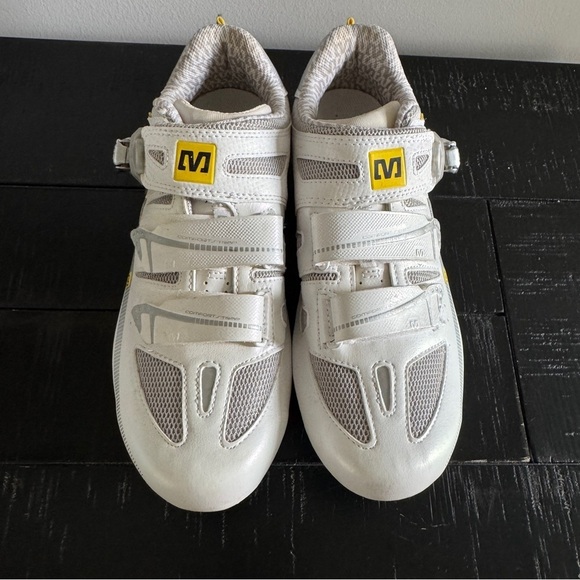 Mavic Women’s 9.5 Road Bike Shoes w/ Cleats – Peloton Compatible, White - Picture 2 of 7